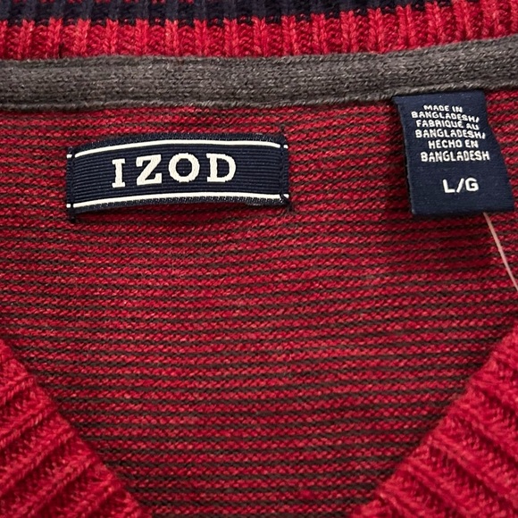 IZOD Men’s Premium Essentials Classic-Fit V-Neck Sweater Large Biking Red NEW - Picture 10 of 12